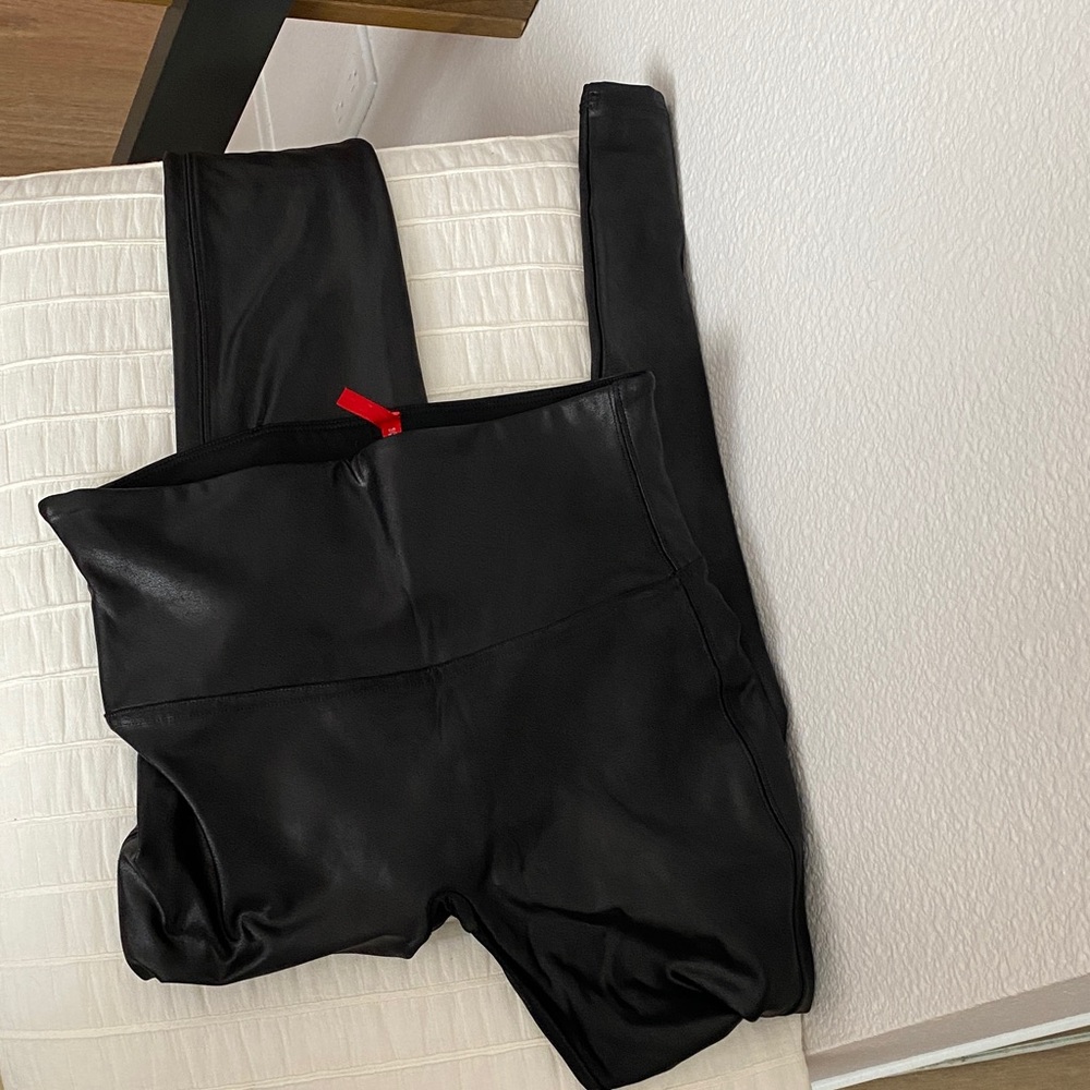 Black Faux Leather High-Waist pants
